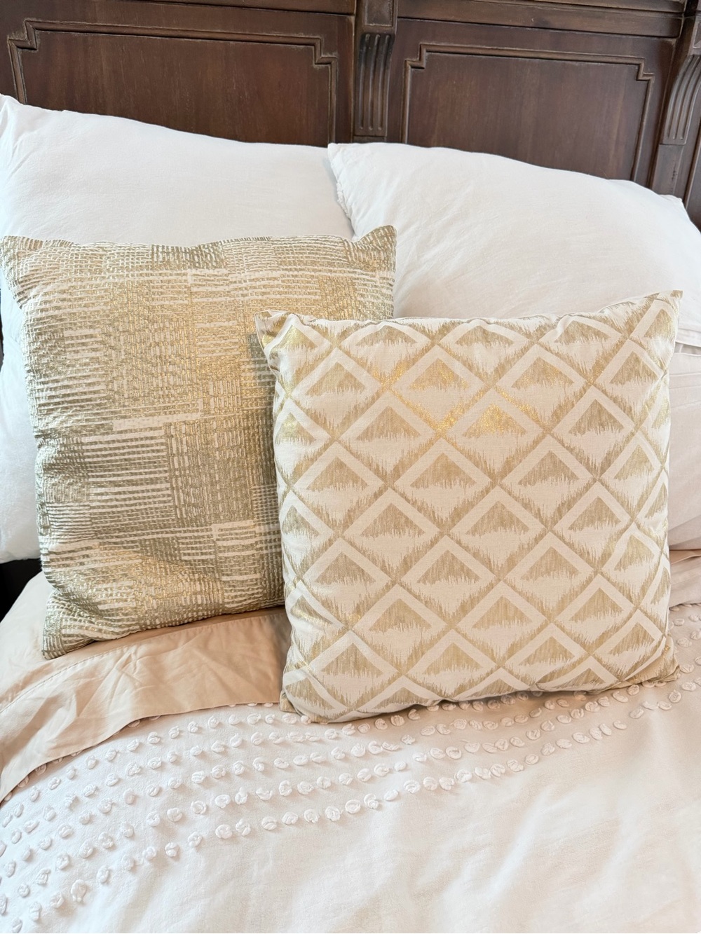 Threshold Cream Toss Pillows (2) with Metallic Gold Edge